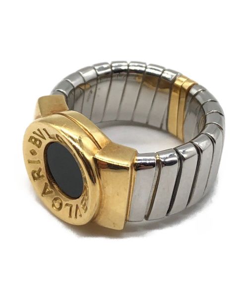 BVLGARI（ブルガリ）BVLGARI (ブルガリ) トゥボカスオニキスリング 内径16mm サイズ:8  K18YG×SSの古着・服飾アイテム