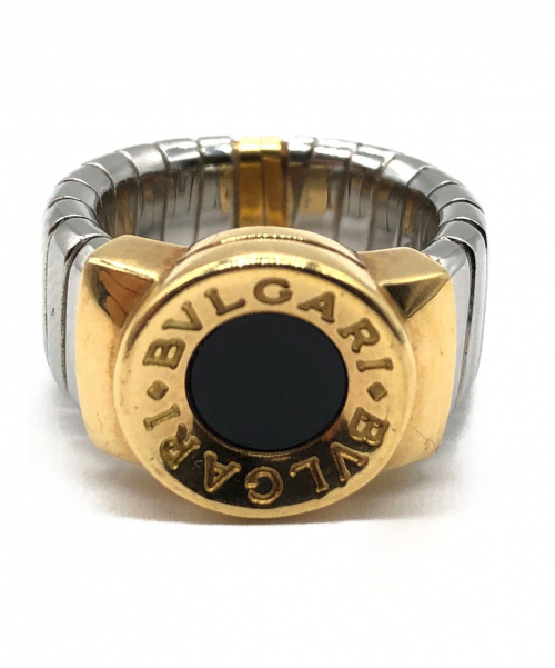 BVLGARI（ブルガリ）BVLGARI (ブルガリ) トゥボカスオニキスリング 内径16mm サイズ:8  K18YG×SSの古着・服飾アイテム