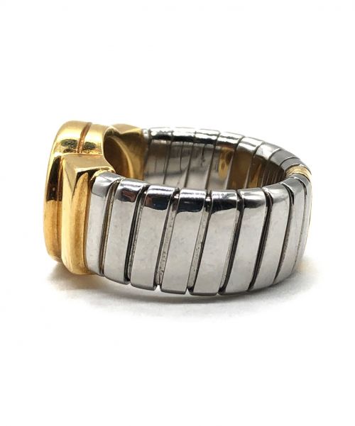 BVLGARI（ブルガリ）BVLGARI (ブルガリ) トゥボカスオニキスリング 内径16mm サイズ:8  K18YG×SSの古着・服飾アイテム