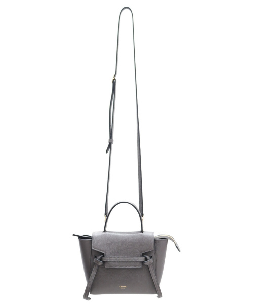 CELINE（セリーヌ）CELINE (セリーヌ) ピコ ベルトバッグ グレー サイズ:-の古着・服飾アイテム