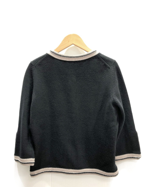 CHANEL（シャネル）CHANEL (シャネル) カシミヤニットカーディガン ブラック×モカ サイズ:38 カシミヤ100%の古着・服飾アイテム