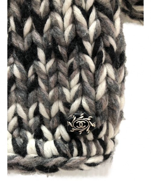 CHANEL（シャネル）CHANEL (シャネル) ニットボレロカーディガン ブラウン×ホワイト サイズ:36 カシミヤ100％の古着・服飾アイテム