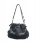 LOEWE (ロエベ) 2WAYアナグラム巾着ショルダーバッグ ブラック レザー：32800円
