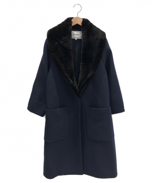 J&M DAVIDSON（ジェイ＆エム デヴィッドソン）J&M DAVIDSON (ジェイ＆エム デヴィッドソン) ラビットファー付きコート ネイビー サイズ:8の古着・服飾アイテム