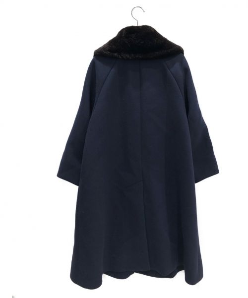 J&M DAVIDSON（ジェイ＆エム デヴィッドソン）J&M DAVIDSON (ジェイ＆エム デヴィッドソン) ラビットファー付きコート ネイビー サイズ:8の古着・服飾アイテム