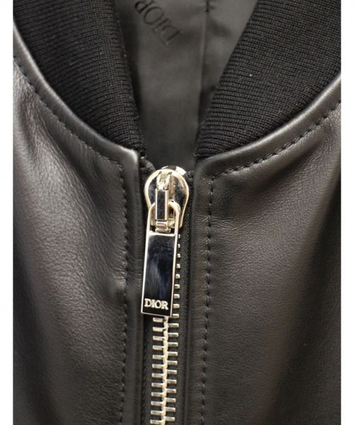Dior（ディオール）Dior (ディオール) レザーボンバージャケット ブラック サイズ:44の古着・服飾アイテム