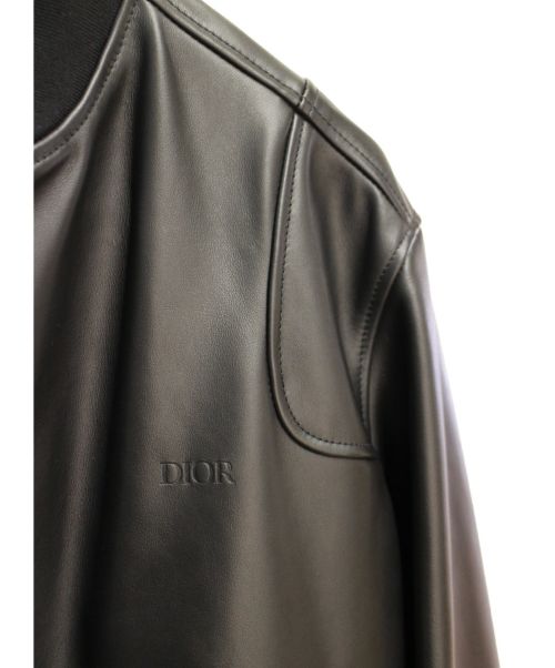 Dior（ディオール）Dior (ディオール) レザーボンバージャケット ブラック サイズ:44の古着・服飾アイテム