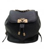 CHANELシャネル）の古着「グレインカーフスキンリュック」｜ブラック