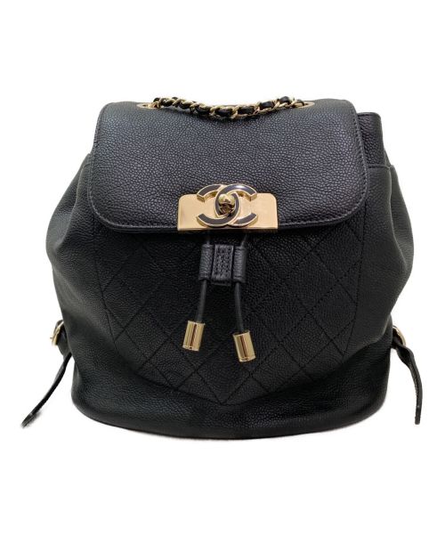 CHANEL（シャネル）CHANEL (シャネル) グレインカーフスキンリュック ブラック サイズ:-の古着・服飾アイテム