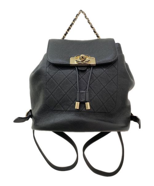 CHANEL（シャネル）CHANEL (シャネル) グレインカーフスキンリュック ブラック サイズ:-の古着・服飾アイテム