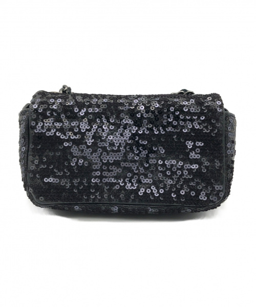 CHANEL（シャネル）CHANEL (シャネル) スパンコールミニチェーンショルダーバッグ ブラック×グレー サイズ:-の古着・服飾アイテム
