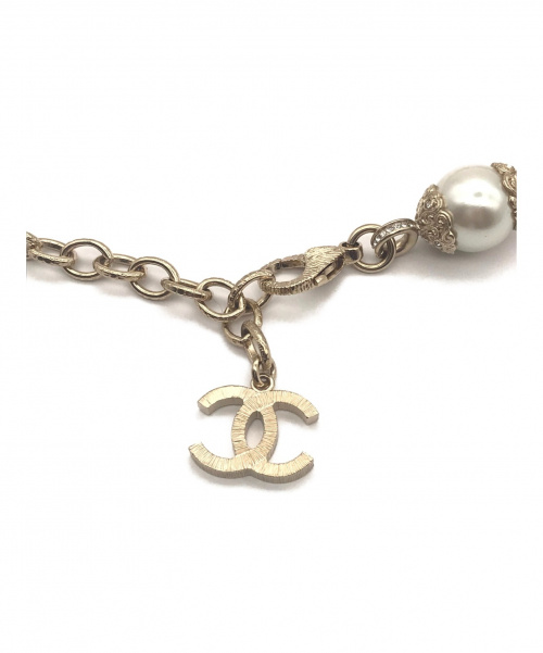 CHANEL（シャネル）CHANEL (シャネル) パール×プラスチックココマークネックレス ピンクの古着・服飾アイテム