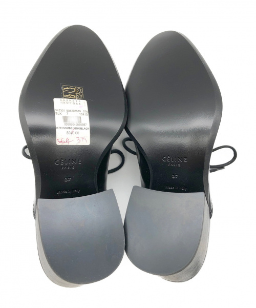 CELINE（セリーヌ）CELINE (セリーヌ) レースアップシューズ ブラック サイズ:37の古着・服飾アイテム