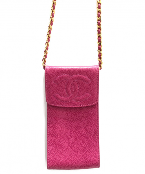 CHANEL（シャネル）CHANEL (シャネル) ショルダーポーチ ピンク サイズ:- キャビアスキンの古着・服飾アイテム
