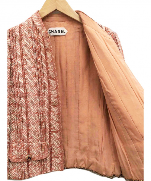 CHANEL（シャネル）CHANEL (シャネル) ツイードセットアップ ピンク サイズ:-の古着・服飾アイテム