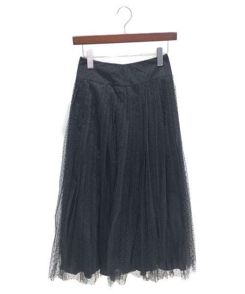 Christian Dior（クリスチャン ディオール）Christian Dior (クリスチャンディオール) チュールドットスカート ブラック サイズ:38の古着・服飾アイテム