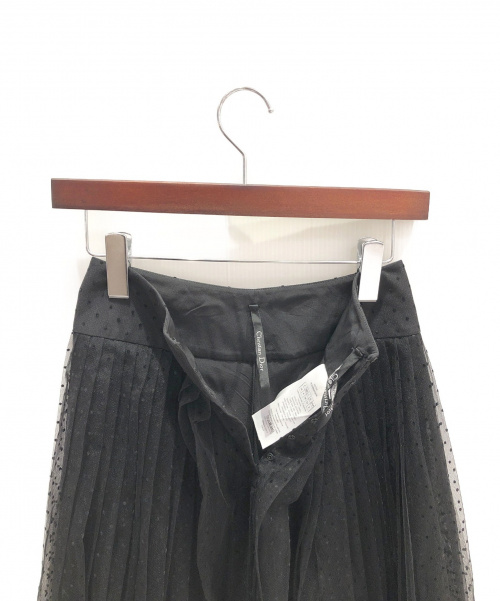 Christian Dior（クリスチャン ディオール）Christian Dior (クリスチャンディオール) チュールドットスカート ブラック サイズ:38の古着・服飾アイテム
