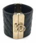 CHANEL (シャネル) マトラッセバングル ブラック サイズ:S レザー：59800円