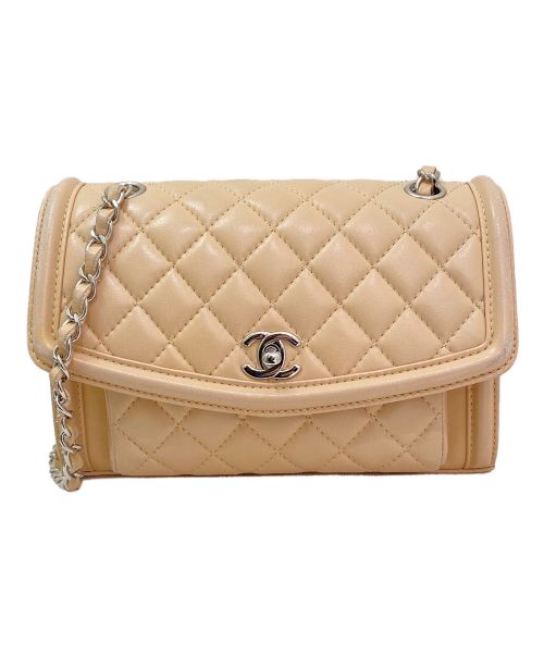 CHANEL（シャネル）CHANEL (シャネル) ダブルチェーンショルダーバッグ ベージュ サイズ:-の古着・服飾アイテム