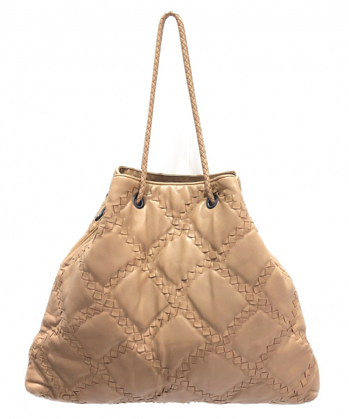 BOTTEGA VENETA（ボッテガベネタ）BOTTEGA VENETA (ボッテガヴェネタ) イントレチャートショルダーバッグ ベージュ サイズ:- 195420の古着・服飾アイテム