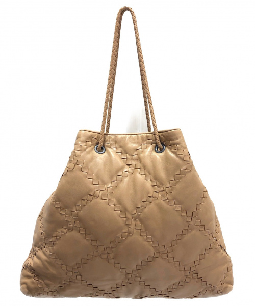 BOTTEGA VENETA（ボッテガベネタ）BOTTEGA VENETA (ボッテガヴェネタ) イントレチャートショルダーバッグ ベージュ サイズ:- 195420の古着・服飾アイテム