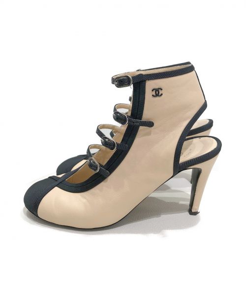 CHANEL（シャネル）CHANEL (シャネル) ストラップブーティ ベージュ サイズ:38の古着・服飾アイテム