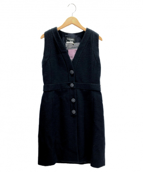 CHANEL（シャネル）CHANEL (シャネル) ノースリーブワンピース ネイビー サイズ:38の古着・服飾アイテム