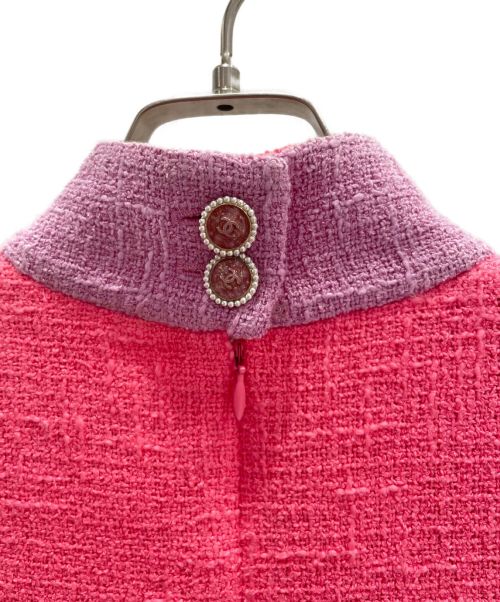 CHANEL（シャネル）CHANEL (シャネル) ツイードノースリーブワンピース ピンク サイズ:34の古着・服飾アイテム