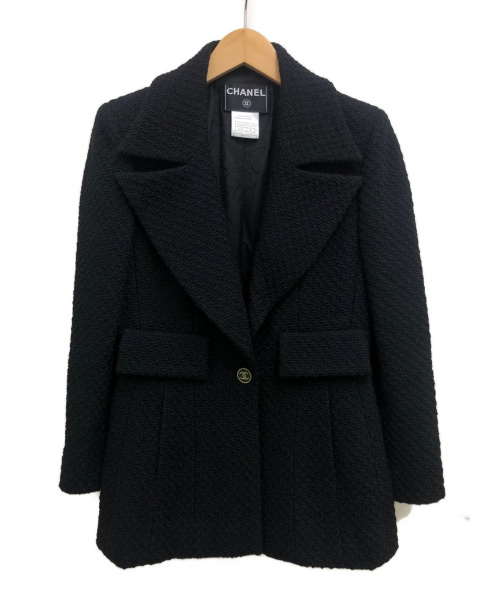 CHANEL（シャネル）CHANEL (シャネル) ココマークボタンツイードジャケット ブラック サイズ:36の古着・服飾アイテム