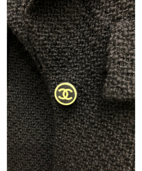 CHANEL（シャネル）CHANEL (シャネル) ココマークボタンツイードジャケット ブラック サイズ:36の古着・服飾アイテム