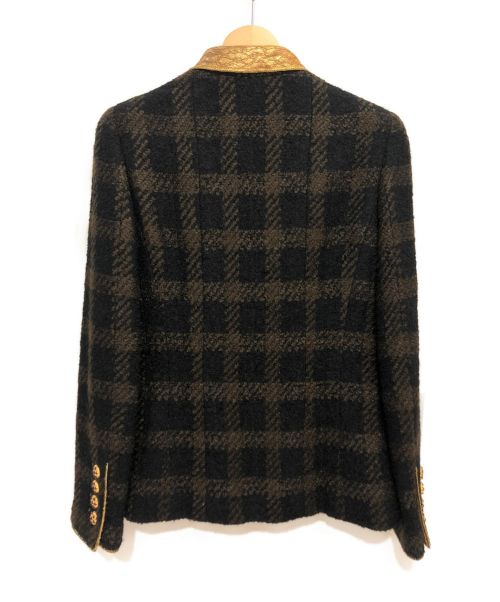 CHANEL（シャネル）CHANEL (シャネル) グリポアボタンセットアップ ブラック×ブラウン サイズ:36の古着・服飾アイテム