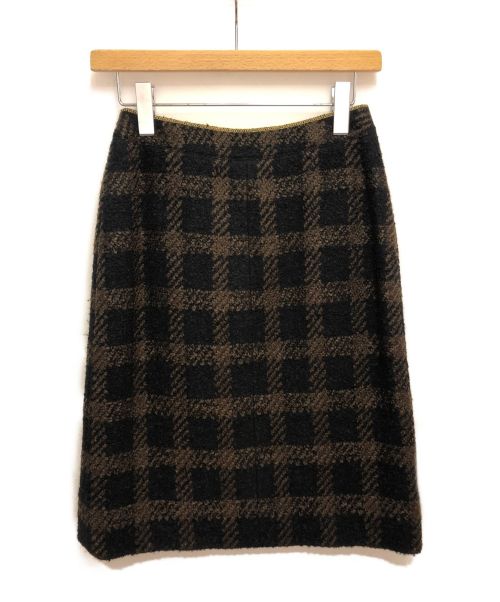 CHANEL（シャネル）CHANEL (シャネル) グリポアボタンセットアップ ブラック×ブラウン サイズ:36の古着・服飾アイテム