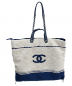 CHANELシャネル）の古着「ロゴラージショッピングバッグ」｜ホワイト×ブルー