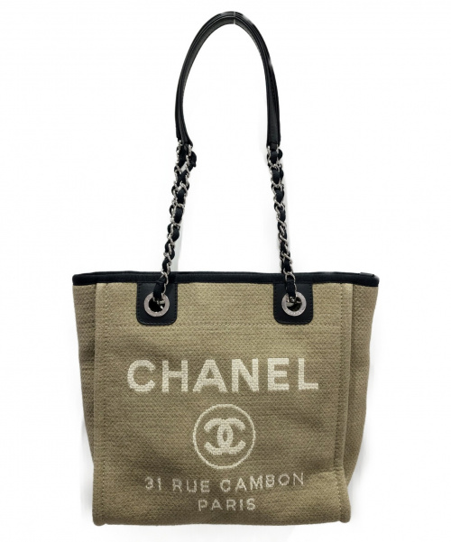 CHANEL（シャネル）CHANEL (シャネル) ドーヴィルPM ベージュ サイズ:- キャンバスの古着・服飾アイテム