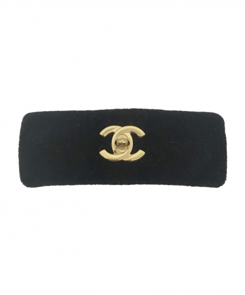 CHANEL（シャネル）CHANEL (シャネル) ベロアターンロックバレッタ ブラック サイズ:-の古着・服飾アイテム
