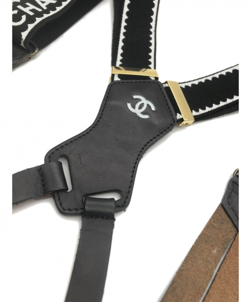 CHANEL（シャネル）CHANEL (シャネル) ロゴサスペンダー ブラック サイズ:-の古着・服飾アイテム