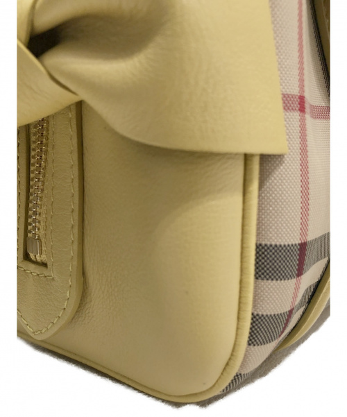 BURBERRY（バーバリー）BURBERRY (バーバリー) 2WAYリボンショルダーバッグ ベージュ×イエロー サイズ:-の古着・服飾アイテム