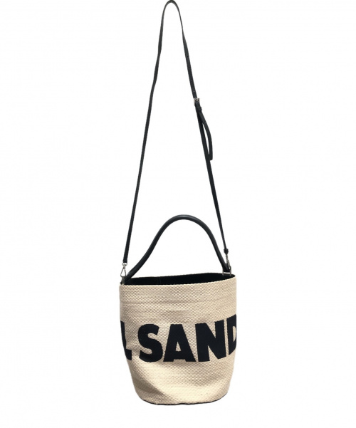 JIL SANDER（ジルサンダー）JIL SANDER (ジルサンダー) バケツバスケット2wayバッグ ベージュ×ブラック サイズ:-の古着・服飾アイテム