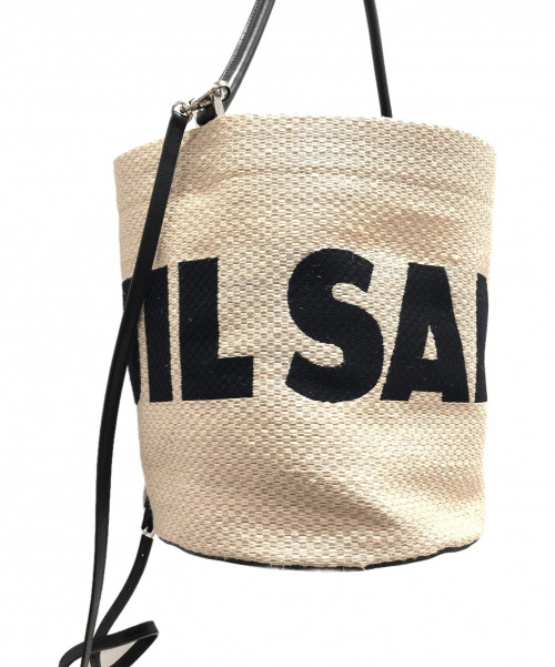 JIL SANDER（ジルサンダー）JIL SANDER (ジルサンダー) バケツバスケット2wayバッグ ベージュ×ブラック サイズ:-の古着・服飾アイテム