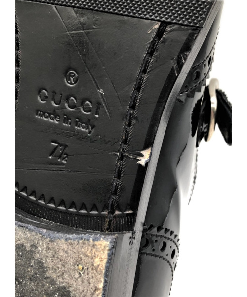 GUCCI（グッチ）GUCCI (グッチ) QUEERCORE BROGUE MONK SHOE ブラック サイズ:7 1/2 QUEERCORE BROGUE MONK SHOEの古着・服飾アイテム