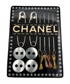 CHANELシャネル）の古着「ソーイングセットモチーフブローチ」｜ブラック