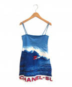 CHANELシャネル）の古着「surf line cc logo sleeveless O」｜ブルー