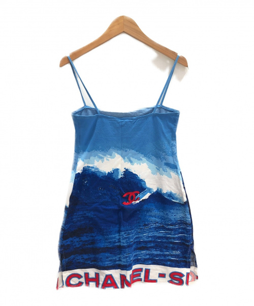 CHANEL（シャネル）CHANEL (シャネル) surf line cc logo sleeveless O ブルー サイズ:38の古着・服飾アイテム