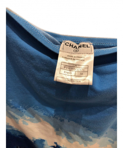 CHANEL（シャネル）CHANEL (シャネル) surf line cc logo sleeveless O ブルー サイズ:38の古着・服飾アイテム