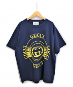 GUCCIグッチ）の古着「20AW ディスクプリントオーバーサイズTシャツ」｜ネイビー