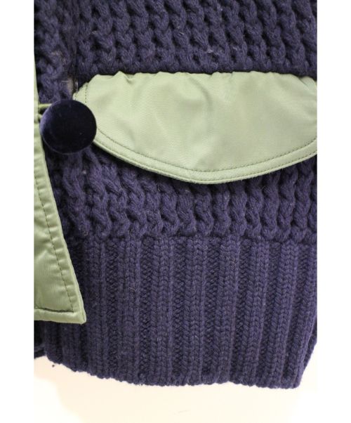 sacai（サカイ）sacai (サカイ) CABLE KNIT × MA-1 JACKET アイボリー×オリーブ×ネイビー サイズ:2の古着・服飾アイテム