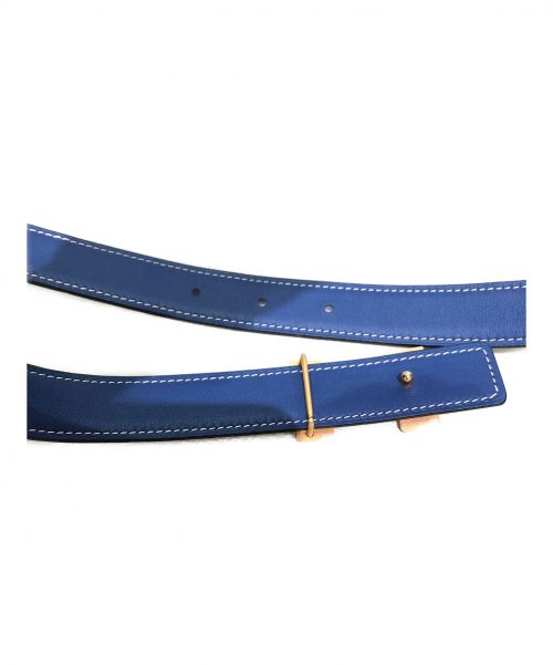 HERMES（エルメス）HERMES (エルメス) コンスタンスベルト ホワイト×ブルー サイズ:80 エプソンの古着・服飾アイテム