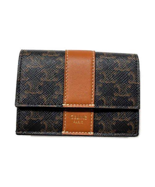 CELINE（セリーヌ）CELINE (セリーヌ) フォールテッドコンパクトウォレット ブラウン サイズ:- トリオンフの古着・服飾アイテム
