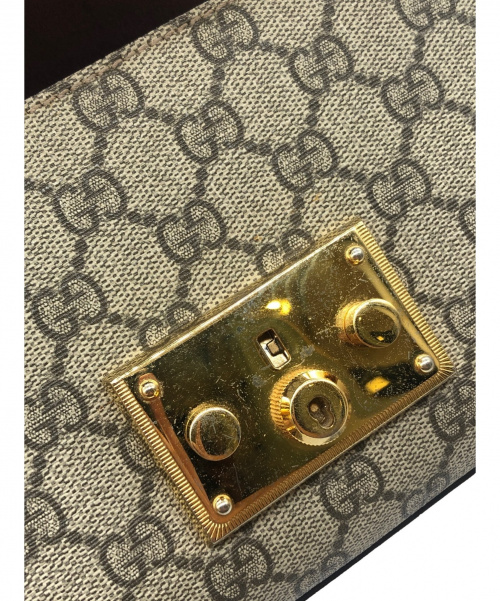 GUCCI（グッチ）GUCCI (グッチ) パドロックチェーンショルダーバッグ ベージュ×ピンク サイズ:-の古着・服飾アイテム