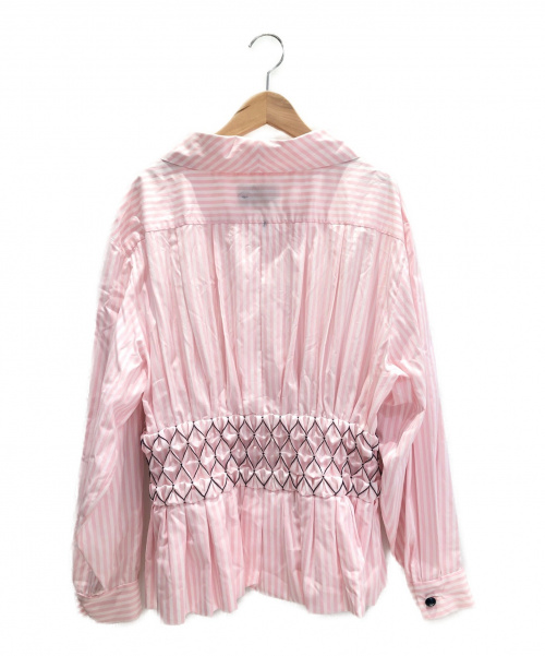 CHANEL（シャネル）CHANEL (シャネル) ウエストシェイプストライプシャツ ピンク サイズ:40の古着・服飾アイテム